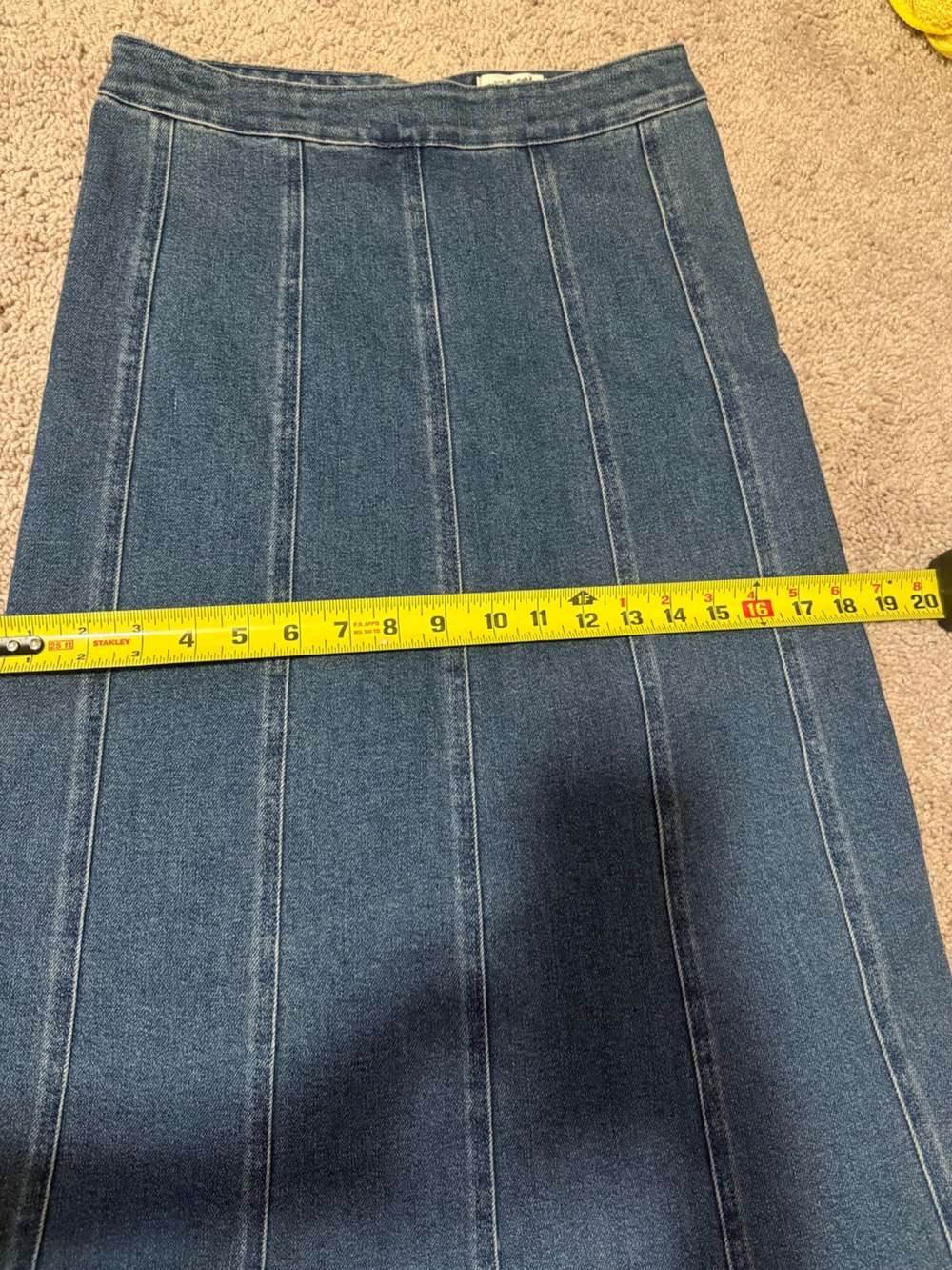 SHOW‎ ME YOUR MUMU baton rouge skirt in blue indigo size small midi denim - Picture 5 of 9